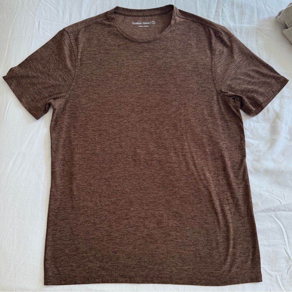 Outdoor Voices Cloudknit Brown Short Sleeve Tee